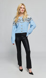 Hilda Fairisle Cardigan, Light Blue Multi