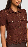 Mikaelle Lace Shirt, Espresso-Generation Love