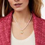 Tudor Delicate Necklace, Gold-Iridescent Clear Crystal-Julie Vos