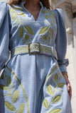 Valentina Corduroy Dress, Blue