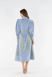 Valentina Corduroy Dress, Blue