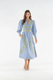 Valentina Corduroy Dress, Blue