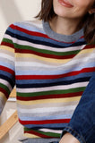 Long Sleeve Striped Crew, Multi