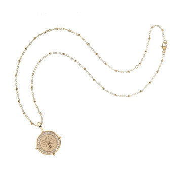 JW Petite Embellished Coin Necklace, Faith-Jane Win