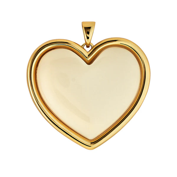 ASHA Ivory Heart Pendant, Gold-ASHA