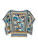 Fenna Scarf Top-Stained Glass Floral