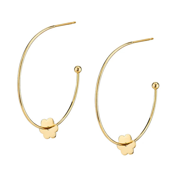 ASHA Flower Hoop-La Earrings, Gold-ASHA