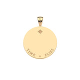 JW FOREVER Sundial Necklace, Black Mother of Pearl with long link box chain-Jane Win