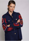 Vilagallo Federica Jacket, Navy/ Crochet Sleeve-Vilagallo