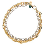 JW Gilver Dbl Layer Necklace, Malachite Bead-Jane Win