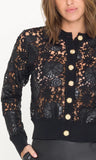 GL Erin Vegan Leather Lace Cardigan, Black-Generation Love