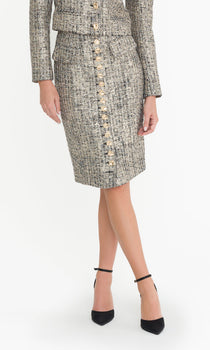 Riley Tweed Skirt, Gold Multi-Generation Love