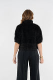 Estelle Top - Black Tie, Black Tiefeather Fringe-Emily McCarthy
