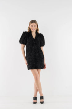 Hampton Mini - Black Tie, Black Tiefeather Fringe-Emily McCarthy