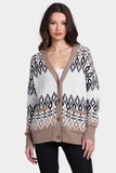 Cotton Cashmere Fair Isle Oversized Cardigan, Starch Combo-Minnie Rose