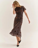 Cartolina Waverly Mid Dress, Mocha-Cartolina