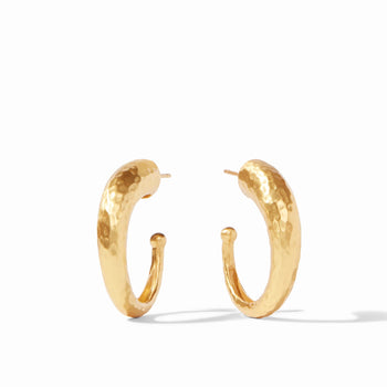 JV Hammered Hoop Earrings, Gold-Julie Vos