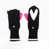 Kerri Rosenthal Heart Mitten, Black-Kerri Rosenthal