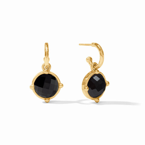 JV Honeybee Hoop & Charm, Obsidian Black-Julie Vos