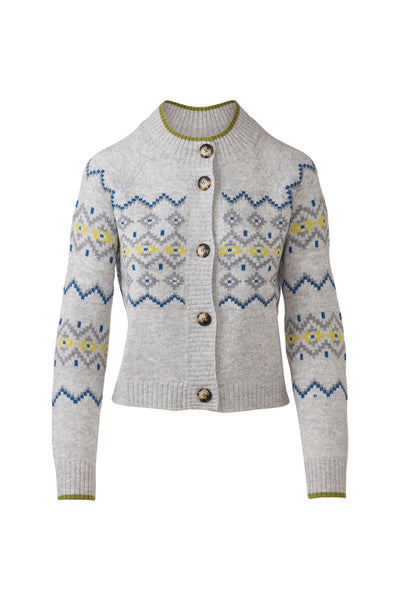 Fairisle Button Cardigan, Frost