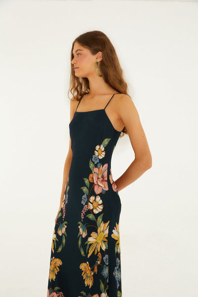 Maira Floral Maxi, Dark Blue-Farm Rio