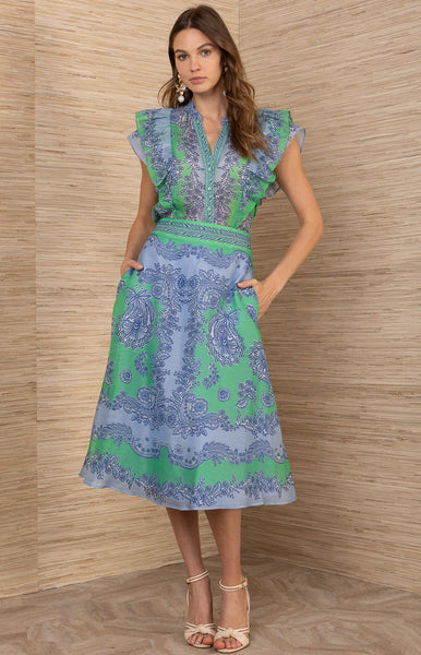 Winslow Skirt, Kelly/Blue-Hale Bob