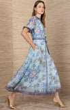 Cosette Organza Maxi Dress, Blue-Hale Bob