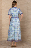 Cosette Organza Maxi Dress, Blue-Hale Bob