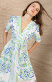 Mona Poplin Midi, Blue