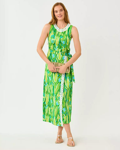 FRESIA STRETCH MAXI SHIFT, TURQUOISE TIDE-Lilly Pulitzer