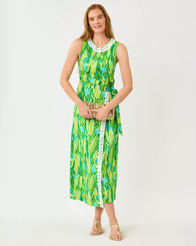 FRESIA STRETCH MAXI SHIFT, TURQUOISE TIDE-Lilly Pulitzer