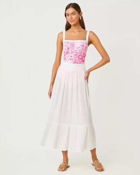 Enzo Maxi Skirt Cover-Up, Resort White