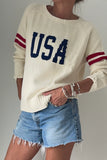 USA Campus Sweater Cream-Pink Pineapple