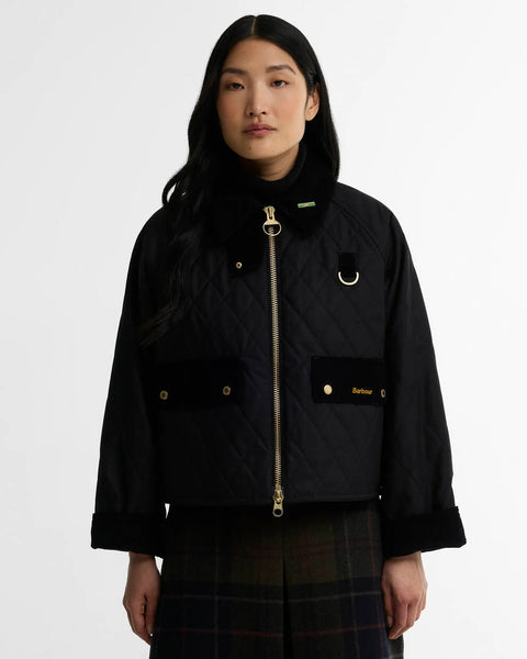 Barbour Icons Quilted Spey Wax Jacket, Black/Classic