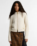 Barbour Hazelwood Knitted Zip Through, Ecru