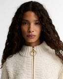 Barbour Hazelwood Knitted Zip Through, Ecru