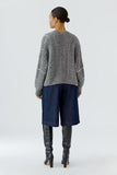 Chunky Open Cardi w Sequins, Steel Grey-oui