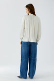 Satiny Tie Front Blouse, White/ Gardenia-oui