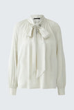 Satiny Tie Front Blouse, White/ Gardenia-oui