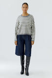 Striped Sweater, Grey White-oui