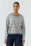 Striped Sweater, Grey White-oui
