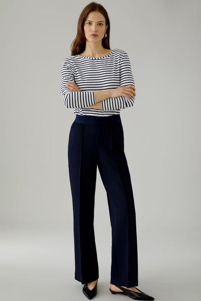 Oui Lacy Band Pant, Navy-oui