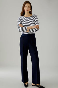 Oui Lacy Band Pant, Navy-oui