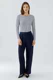 Oui Lacy Band Pant, Navy-oui