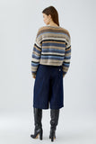 Multi Pullover, Lt Brown Blue-oui