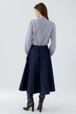 Tie Stripe Blouse, White/ Blue-oui