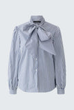 Tie Stripe Blouse, White/ Blue-oui