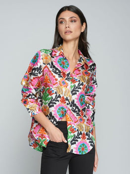 Vilagallo Gaby Suzany Silk Blouse, Floral Multi-Vilagallo