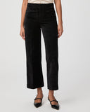 Paige Clean Front Anessa Velvet Trouser, Black-PAIGE