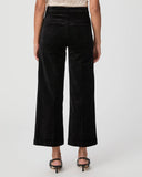 Paige Clean Front Anessa Velvet Trouser, Black-PAIGE